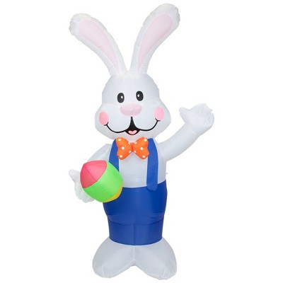 Northlight Inflatable Lighted Standing Easter Bunny with Egg Outdoor Decoration - 7'
