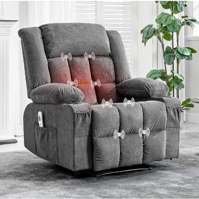 Manual Recliner Chair,Massage Rocker Recliner Chair, Reclining Sofa with Massage and Heat