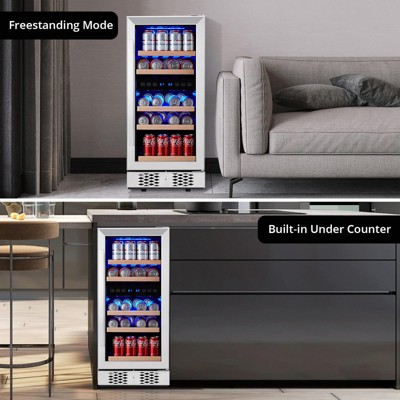 Wine Fridge Cabinet  Wine Cooler Refrigerator with Glass Door, Beverage Wine Chiller with Digital Touch Screen, Low Noise Compressor Wine