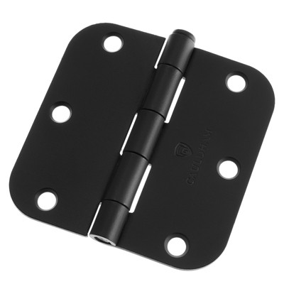 Cauldham Heavy-Duty 3-1/2" Interior Door Hinges with 5/8" Radius Corners - Black