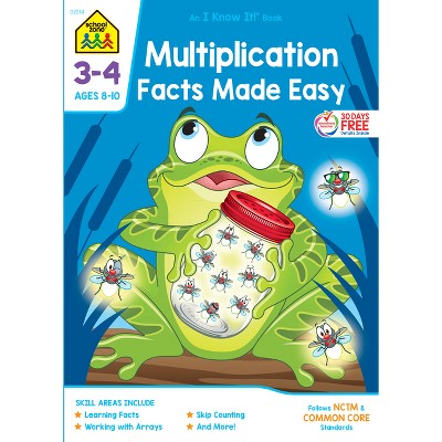 School Zone Multiplication Facts Made Easy Grades 3-4 Workbook - (Paperback)