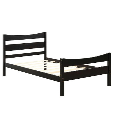 Costway Twin Size Platform Bed Frame Foundation w/Headboard &Wood Slat Support