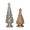 Transpac 11 in Multicolor Christmas Layered Metallic Tree Set of 2 Decorative Resin Accents for Holiday Decor - 3 of 4