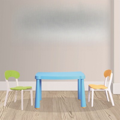 FONTOI Kids Table Sets, Toddler Table and 2 Chairs, Plastic Children Activity Table Sets for Toddlers Drawing Reading, Multicolored, 20.47"*20"*28.74"