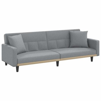 vidaXL Sofa Bed Loveseat Convertible Sofa Bed with Cushions for Studio Fabric - Light Gray