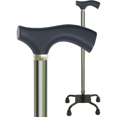 Switch Sticks Adjustable Quad Walking Stick Cane with Comfortable Wood Handle, Huntington