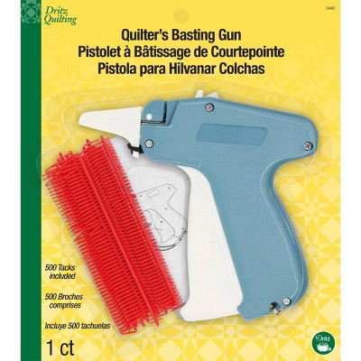 Dritz 500 Tacks Quilter's Basting Gun: Sewing Kit, Plastic, Includes Needles, Lightweight, Quilting Basting Gun