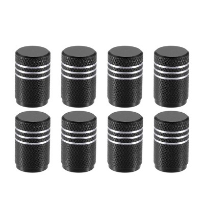 Unique Bargains Car Bike Round Tire Valve Stem Cap with Rubber Seal Wheel Rims Covers 8 Pcs