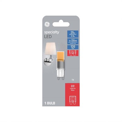 GE - LED Bulb - T4 G9 - 25 Watt Equivalence - Warm White - 1 Pack