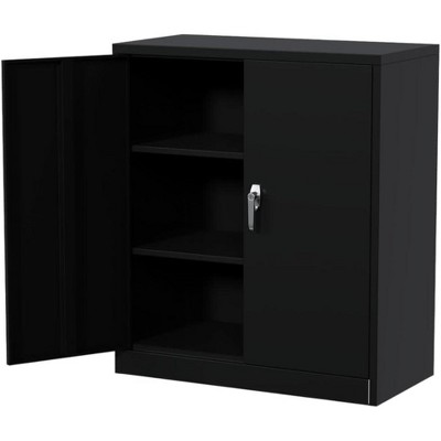 Metal Storage Cabinet with Lock, Adjustable Shelf, Steel Tool Organizer Cabinet for Garage, Workshop, Home, Office, Handle, Secure Storage