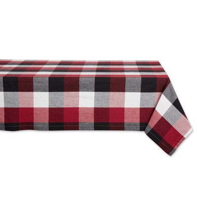 Design Imports  Cardinal Red Tri Color Check Tablecloth 60X84