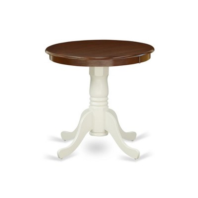 East West Furniture, Dining Table Mahogany & Linen White, EMT-MLW-TP
