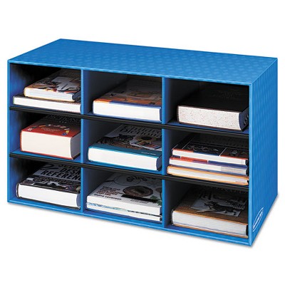 Bankers Box Classroom Literature Sorter, 9 Compartments, Blue, 28.25" x 13" x 16"