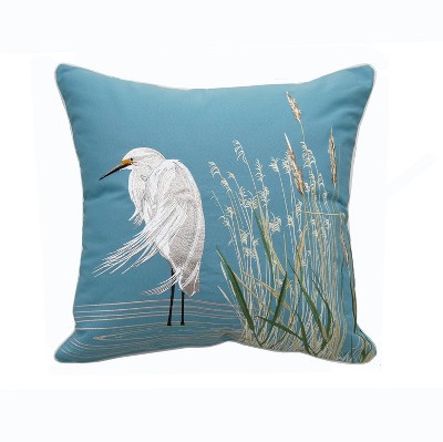 RightSide Designs Snowy White Egret Indoor/Outdoor Accent Throw Pillow Decor