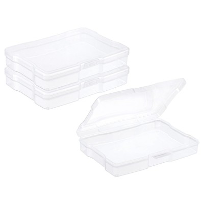 Unique Bargains Plastic Durable Large Capacity Organizing Photo Storage Box 2 Pcs