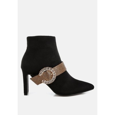 Asagao Diamante & Rhinestones Strap Boots Women