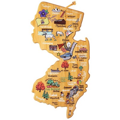 Totally Bamboo New Jersey Fish Kiss Cutting Board: Lightweight Bamboo, Multicolored, 16.625" x 8.625", Hand Wash