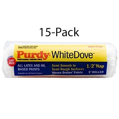 Genuine Purdy 15 Pack White Dove Pro-Extra 9" x 1/2" Nap Roller Covers 140671093-15PK