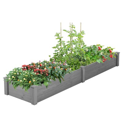 DSVIMOY Over Ground Raised Garden Bed, Large Long Planter Box for Outdoor, Gray, 96"*28"*10"