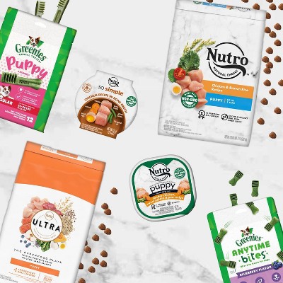 Nutro and Greenies Puppy Dog Food and Treats Nutrition