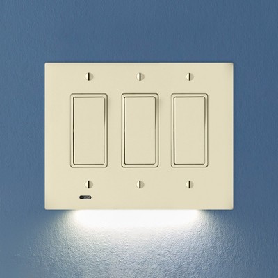 SnapPower SwitchLight Triple-Gang Wall Plate Night Light - 3 Pack