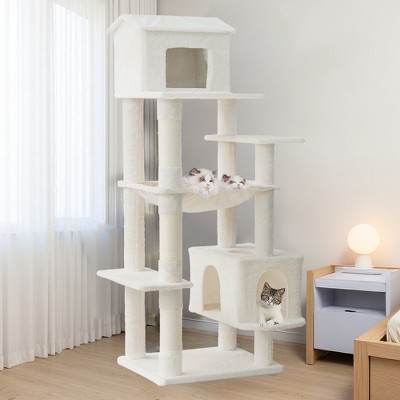 Whisen Multi-Level Cat Tree & Tower with Sisal Scratching Posts, Hammock, Dangling Toy