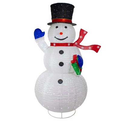 Northlight LED Lighted Iridescent Twinkling Snowman Outdoor Christmas Decoration - 71"