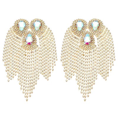 Unique Bargains Elegant Shiny DIY Applique Rhinestone Patches 2 Pcs