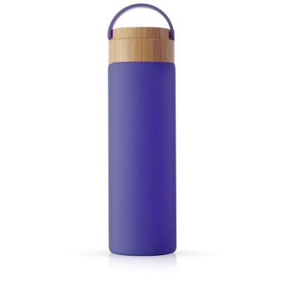 JoyJolt Glass Water Bottle with Strap & Silicone Sleeve - 20 oz