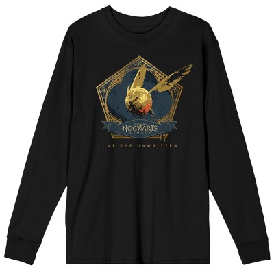 Hogwarts Legacy Bird Live The Unwritten Crew Neck Long Sleeve Men's Black Tee