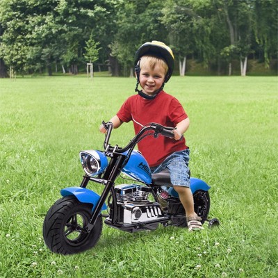 Kids Electric Dirt Bike, 36V Powered Ride On Motorcycle, 350W Torque Motorbike w/Training Wheel, Leather Seat, Music, LED Headlight for Boys Girls