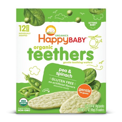 Happy Baby, Happy Family Pea & Spinach Organic Teethers - 12ct/1.68oz