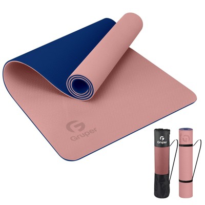 Gruper Non Slip Eco Friendly Yoga Mat with Carrying Strap for Women Fitness Exercise Pilates and Home Workouts