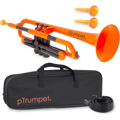 pInstrument pTrumpet Plastic Trumpet – Includes 3C & 5C Mouthpieces, Carrying Bag – Lightweight Bb Design with Ergonomic Grip – Durable ABS Build