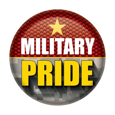 Beistle Military Pride Button, 2", (6/Pkg) Multicolored