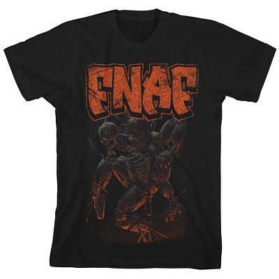 Five Nights At Freddy's Freddy Trapped In Limbo Crew Neck Short Sleeve Boy's Black T-shirt