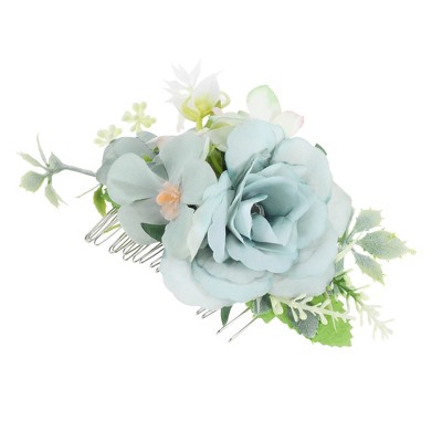 Unique Bargains Women's Simulated Flowers Side Comb 1 Pc