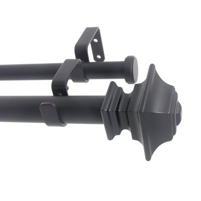 Urbanest Pila Flat Button 1-inch 3-4 inch Double Drapery Curtain Window Rod Set