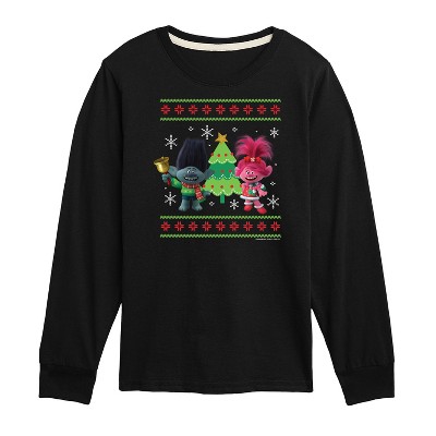 Boys' - Trolls - Poppy Branch Sweater Long Sleeve Graphic T-Shirt