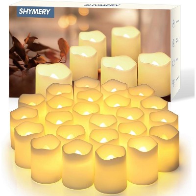 FAAYFIAN 24 Pack 200+Hour Battery Operated LED Tea Lights in Warm White,lameless Votive Candles,Flameless Flickering Electric Fake Candle