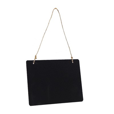 Unique Bargains Wood Rectangle Shape Mini Chalkboard Sign with Hanging Rope 1 Pc