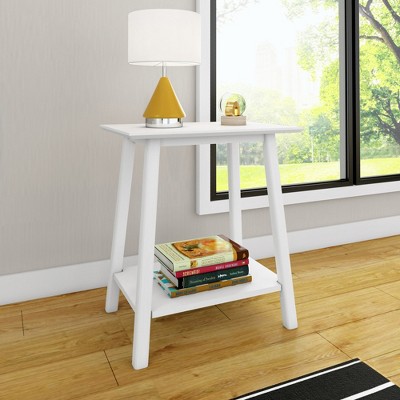 Max & Lily Solid Wood Nightstand, Mid-Century Modern Bedside Table, Side Table for Bedroom