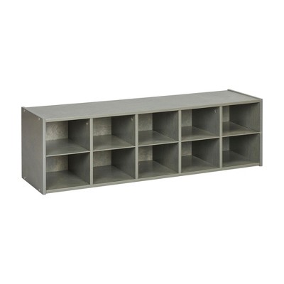 ECR4Kids Streamline 10 Cubby Tray Storage Cabinet, 2x5