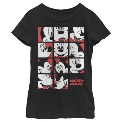 Girl's Disney Mickey Mouse Expressions Boxes T-Shirt