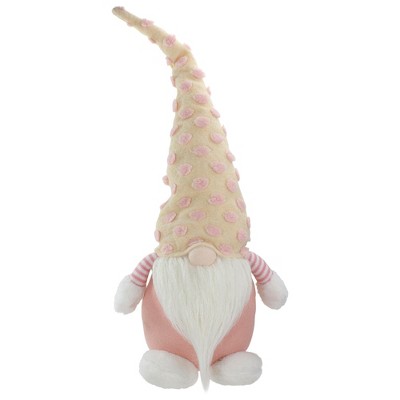Northlight Plush Spring Gnome Figure with Polka Dot Hat - 24" - Pink/Yellow