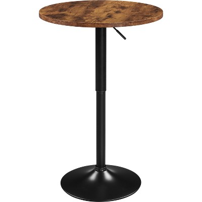 Yaheetech Adjustable Pub Round Table Counter Height Bistro Table w/ 360° Swivel MDF Tabletop