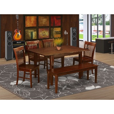 HomeStock Belmont Dinette Set- Table With A 12" Leaf And Dining Chairs