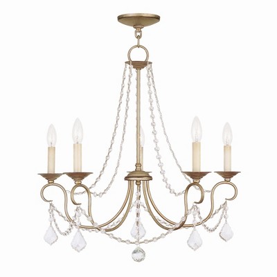 Livex Lighting Pennington 5 - Light Chandelier in  Antique Silver Leaf