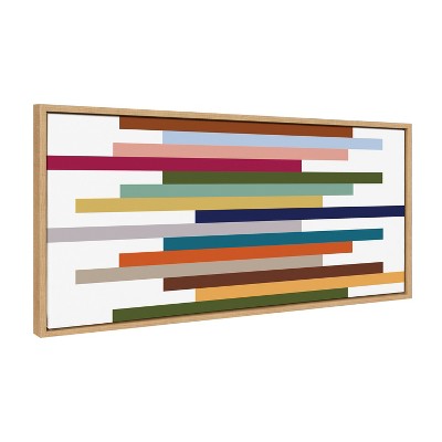Kate and Laurel Sylvie Modern Color Block Stacks Framed Canvas by The Creative Bunch Studio