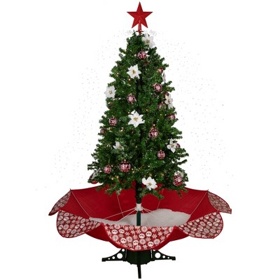 Northlight Lighted Musical Snowing Artificial Christmas Tree - 6' - White LED Lights
